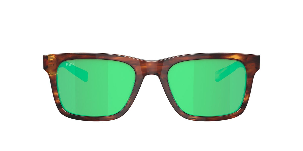 Costa del Mar Tybee 06S2003 200306 52 Tortoise / Green Lens Mirror - Blue Star Eyewear