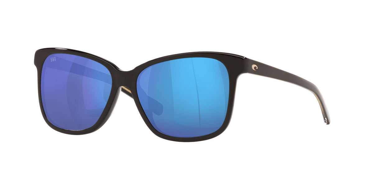 6S 2009 Costa Del Mar May Shiny Black / Blue Mirror 57 57 / Crystal / Plastic