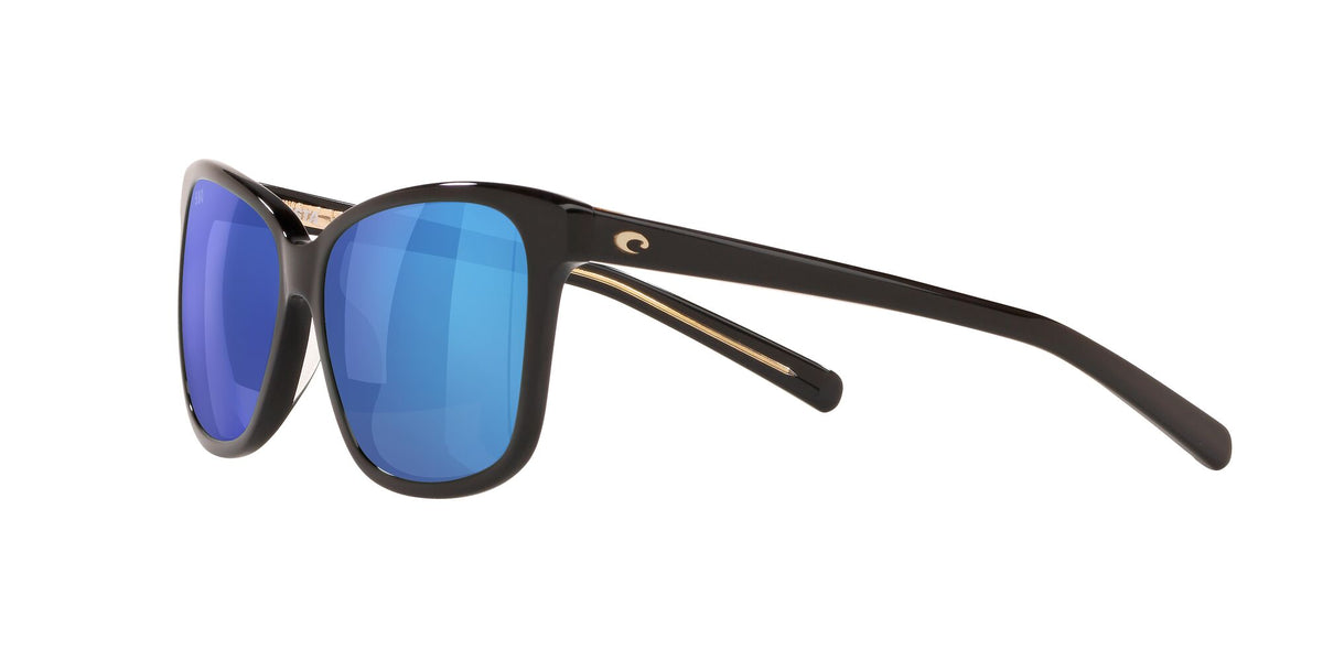 6S 2009 Costa Del Mar May Shiny Black / Blue Mirror 57 57 / Crystal / Plastic