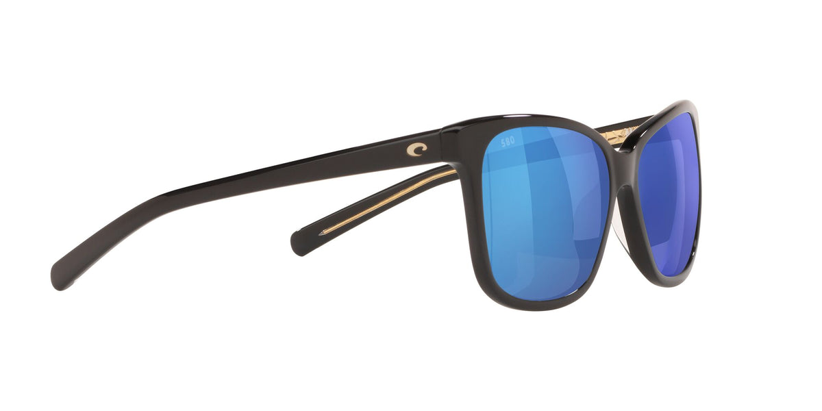 6S 2009 Costa Del Mar May Shiny Black / Blue Mirror 57 57 / Crystal / Plastic