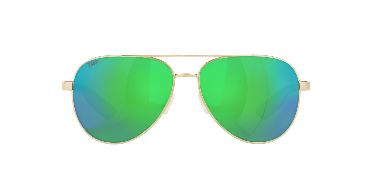 Costa del Mar Peli 06S4002 400202 57 Brushed Gold / Green Lens Mirror 57 / Plastic / Metal
