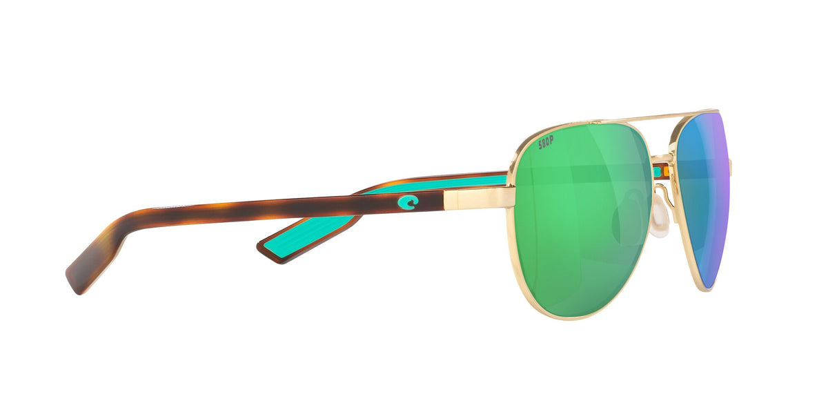 Costa del Mar Peli 06S4002 400202 57 Brushed Gold / Green Lens Mirror 57 / Plastic / Metal