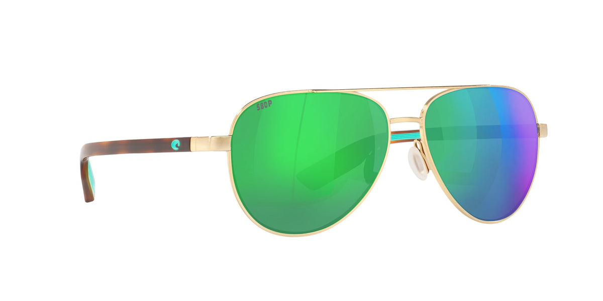 Costa del Mar Peli 06S4002 400202 57 Brushed Gold / Green Lens Mirror 57 / Plastic / Metal