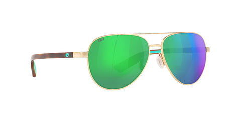 Costa del Mar Peli 06S4002 400202 57 Brushed Gold / Green Lens Mirror 57 / Plastic / Metal