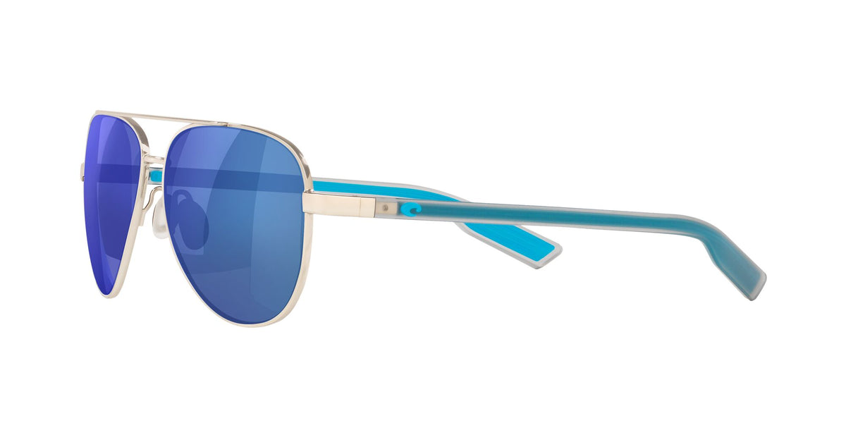 Costa Del Mar Peli 288 Shiny Silver / Polarised In Blue Mirror 580P 57 / Plastic / Metal