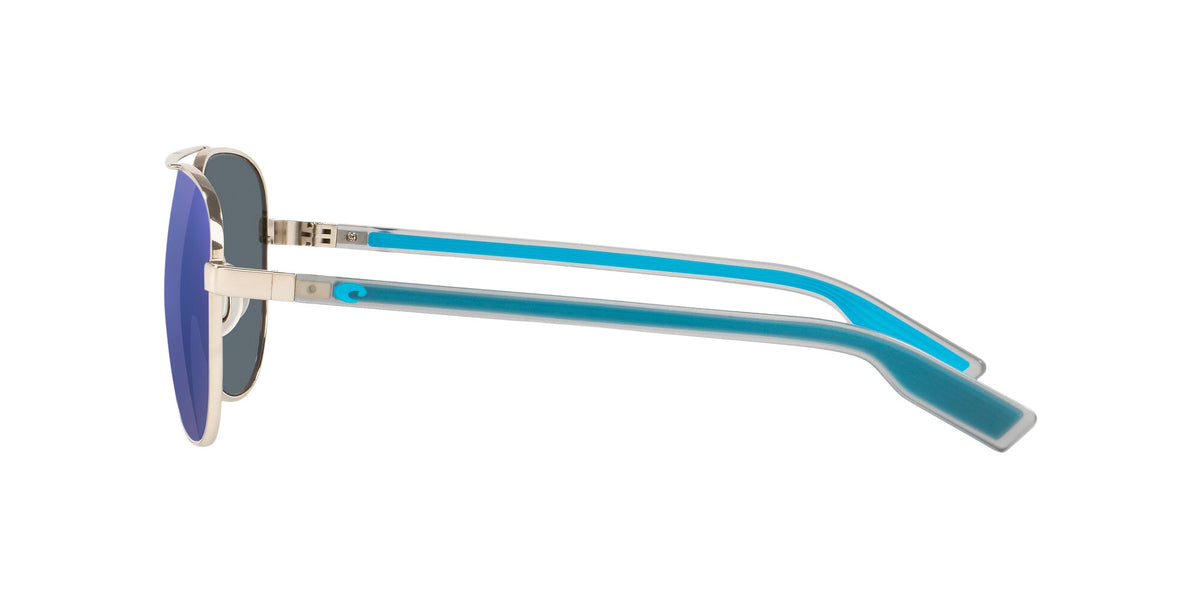 Costa Del Mar Peli 288 Shiny Silver / Polarised In Blue Mirror 580P 57 / Plastic / Metal
