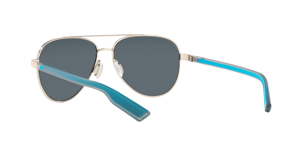 Costa Del Mar Peli 288 Shiny Silver / Polarised In Blue Mirror 580P 57 / Plastic / Metal