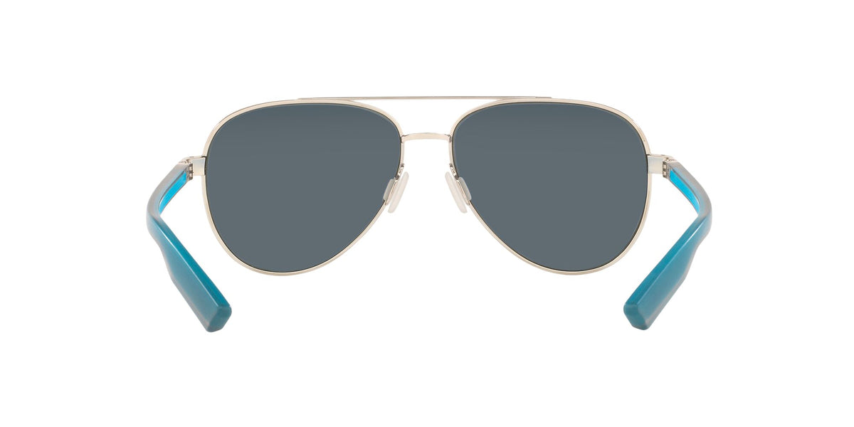 Costa Del Mar Peli 288 Shiny Silver / Polarised In Blue Mirror 580P 57 / Plastic / Metal