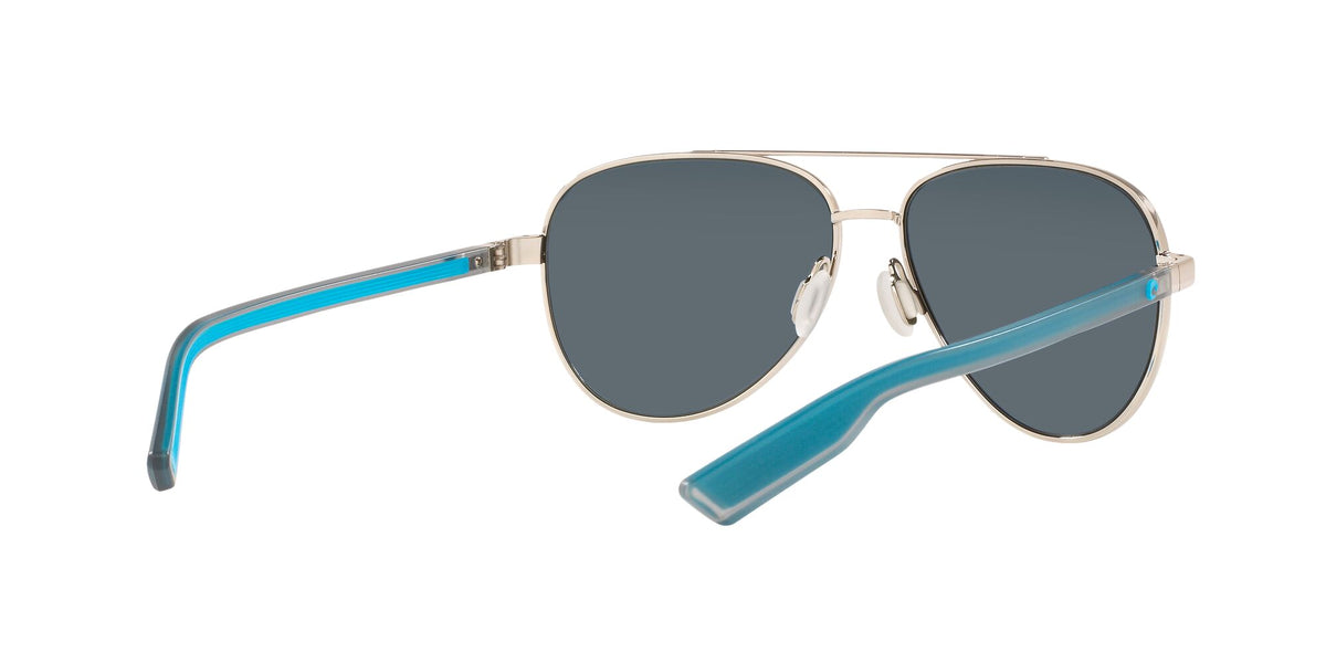 Costa Del Mar Peli 288 Shiny Silver / Polarised In Blue Mirror 580P 57 / Plastic / Metal