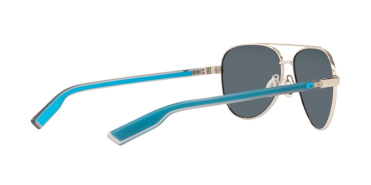 Costa Del Mar Peli 288 Shiny Silver / Polarised In Blue Mirror 580P 57 / Plastic / Metal