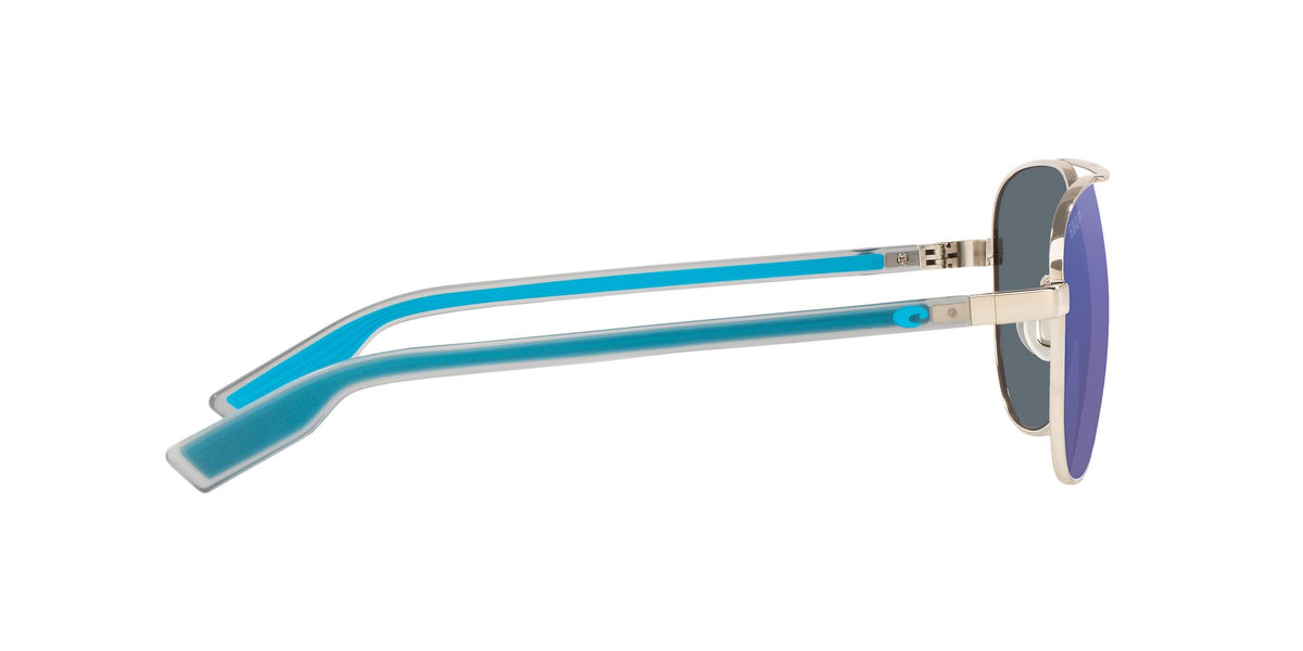 Costa Del Mar Peli 288 Shiny Silver / Polarised In Blue Mirror 580P 57 / Plastic / Metal