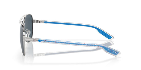 Costa Del Mar Peli 400 Shiny Silver / Polarised In Gray Silver Mirror 580P 57 / Plastic / Metal