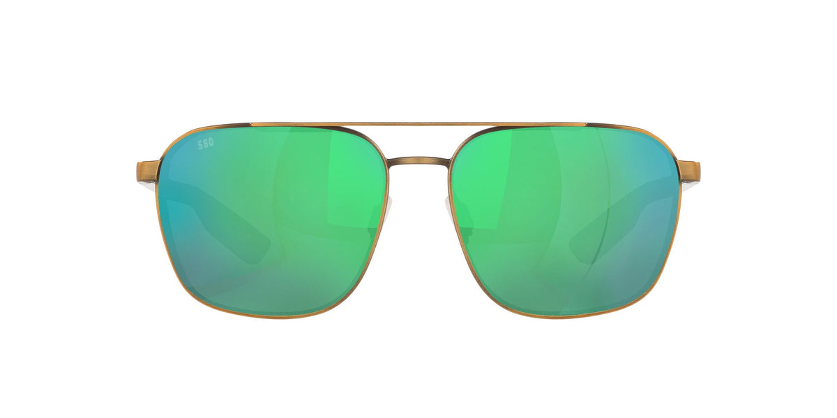 Costa Del Mar Wader 291 Antique Gold / Polarised In Green Mirror 580G 58 / Crystal / Metal