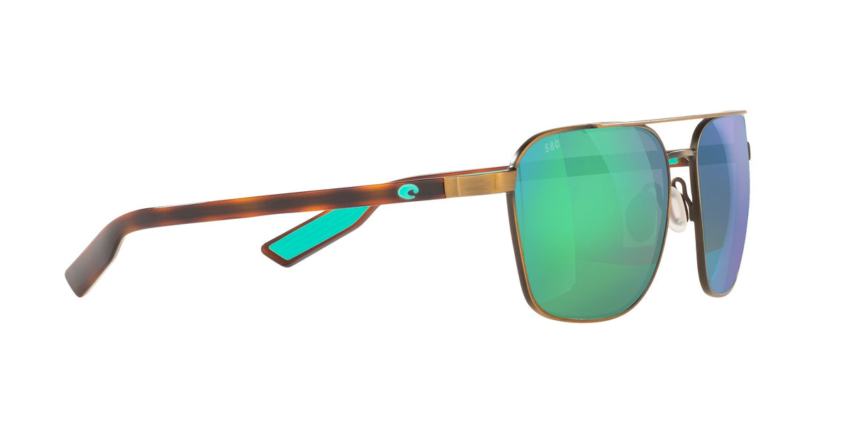 Costa Del Mar Wader 291 Antique Gold / Polarised In Green Mirror 580G 58 / Crystal / Metal