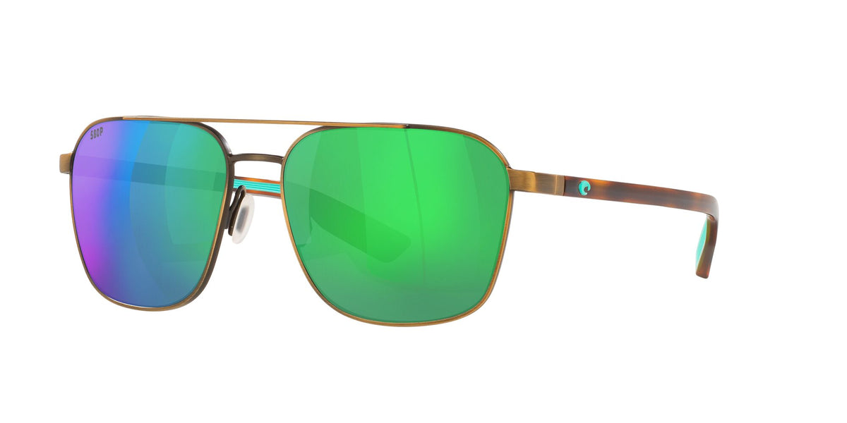 Costa Del Mar Wader 291 Antique Gold / Polarised In Green Mirror 580P 58 / Plastic / Metal