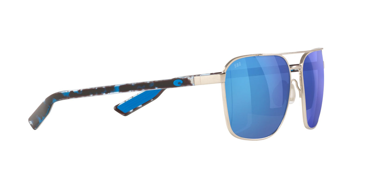 Costa del Mar Wader 06S4003 400303 58 Brushed Silver / Blue Mirror 58 / Crystal / Metal