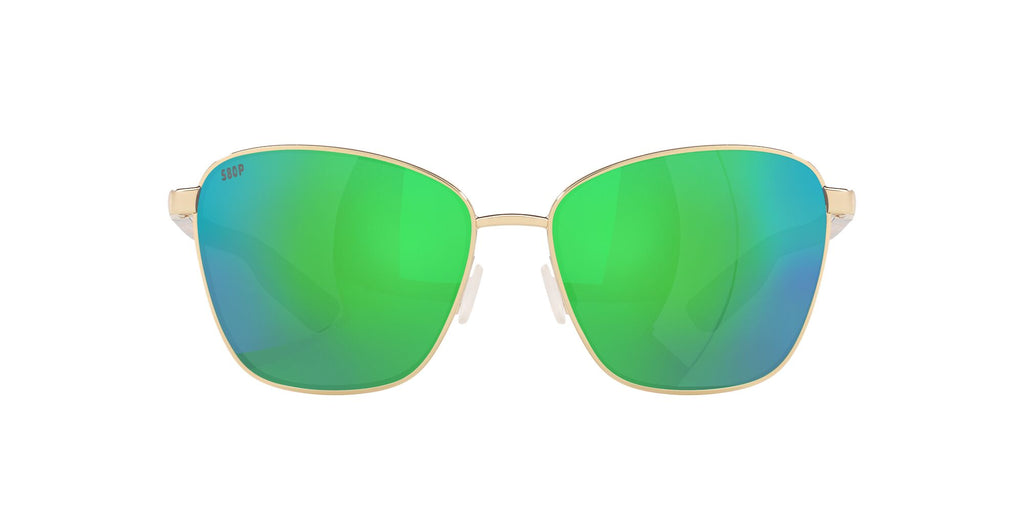 Costa Del Mar Paloma 296 Shiny Gold / Polarised In Green Mirror 580P 58 / Plastic / Metal