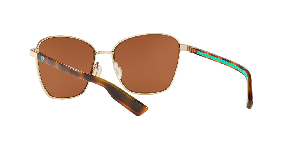 Costa Del Mar Paloma 296 Shiny Gold / Polarised In Green Mirror 580P 58 / Plastic / Metal
