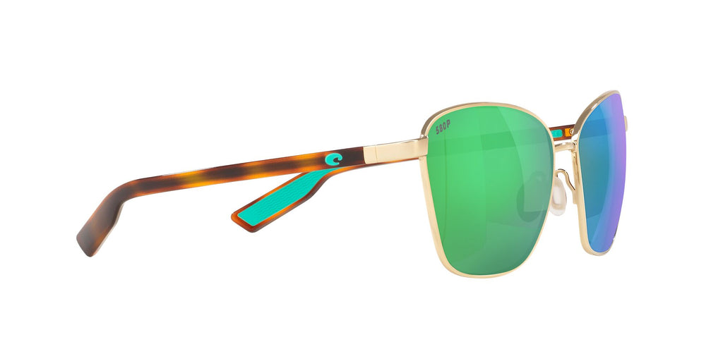 Costa Del Mar Paloma 296 Shiny Gold / Polarised In Green Mirror 580P 58 / Plastic / Metal