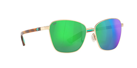 Costa Del Mar Paloma 296 Shiny Gold / Polarised In Green Mirror 580P 58 / Plastic / Metal