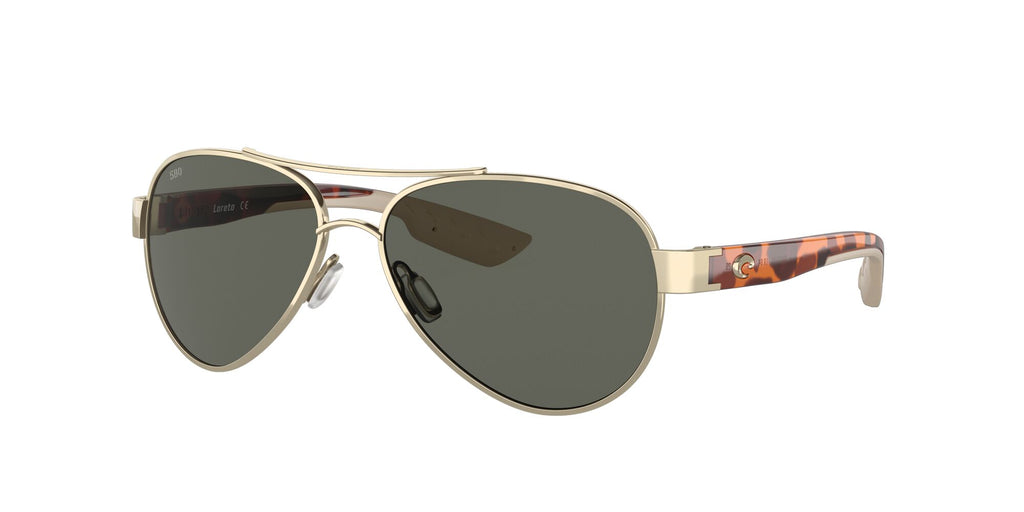 Costa Del Mar Loreto 64 Rose Gold / Polarised In Gray 580G 56 / Crystal / Metal