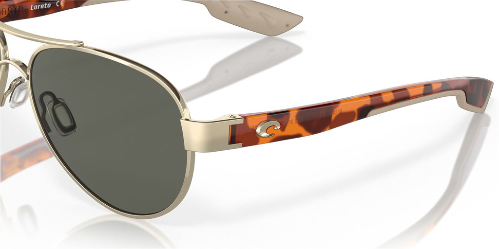 Costa Del Mar Loreto 64 Rose Gold / Polarised In Gray 580G 56 / Crystal / Metal