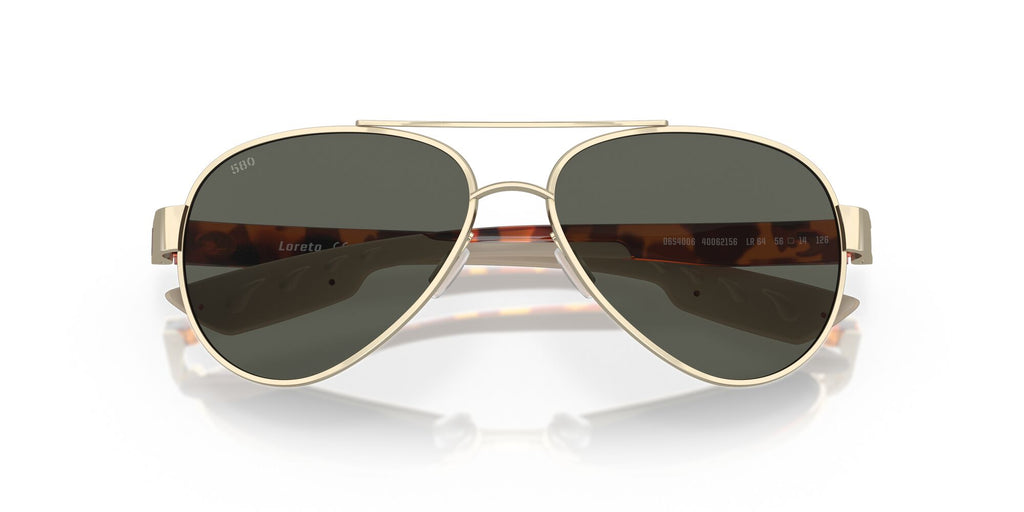 Costa Del Mar Loreto 64 Rose Gold / Polarised In Gray 580G 56 / Crystal / Metal