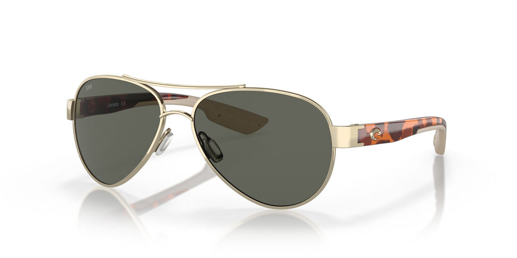 Costa Del Mar Loreto 64 Rose Gold / Polarised In Gray 580G 56 / Crystal / Metal