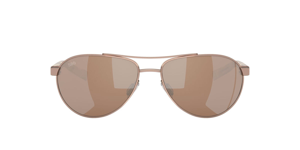 Costa Del Mar Fernandina 164 Shiny Rose Gold / Polarised In Copper Silver Mirror 580G - Blue Star Eyewear