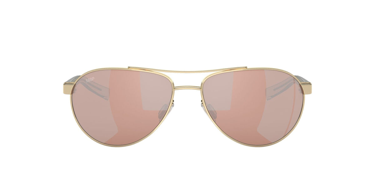 Costa Del Mar Fernandina 126 Shiny Gold / Polarised In Copper Silver Mirror 580P - Blue Star Eyewear