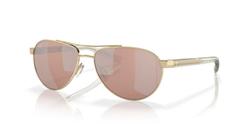 Costa Del Mar Fernandina 126 Shiny Gold / Polarised In Copper Silver Mirror 580P 57 / Plastic / Metal