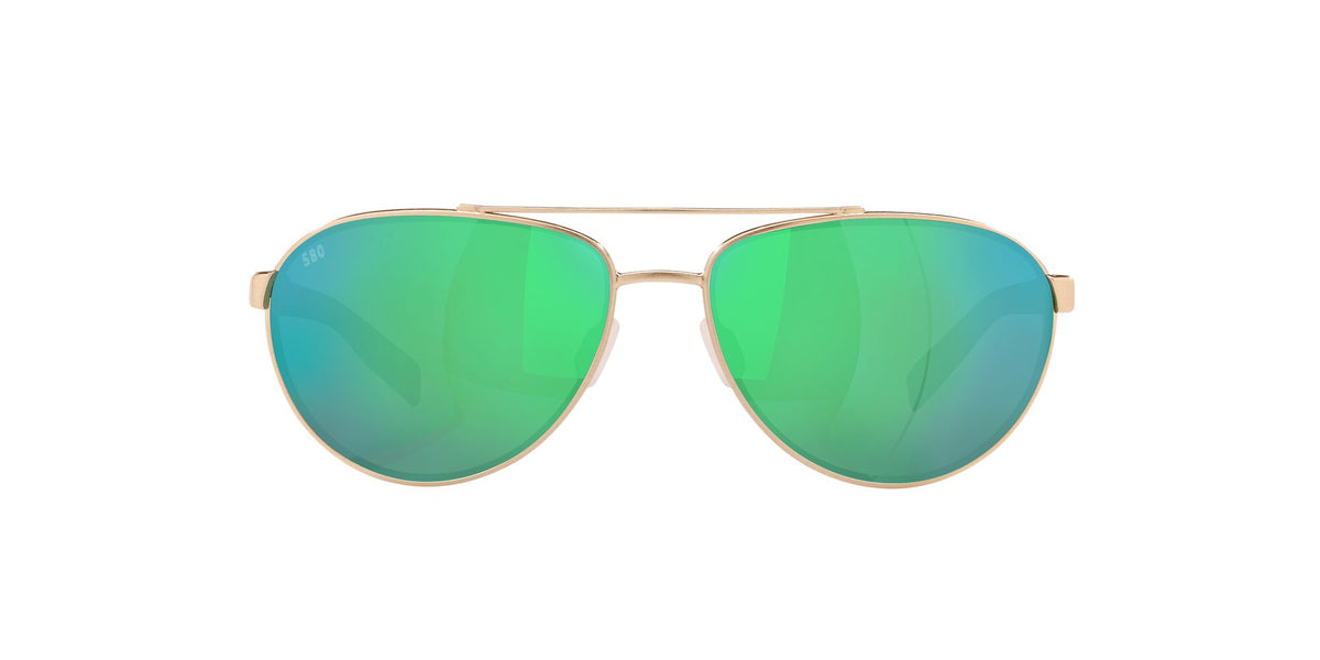 Costa Del Mar Fernandina 226 Brushed Gold / Polarised In Green Mirror 580G 57 / Crystal / Metal