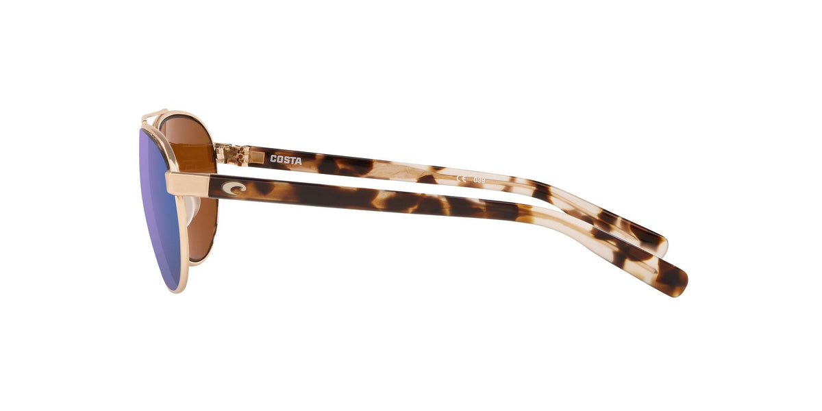 Costa Del Mar Fernandina 226 Brushed Gold / Polarised In Green Mirror 580G 57 / Crystal / Metal
