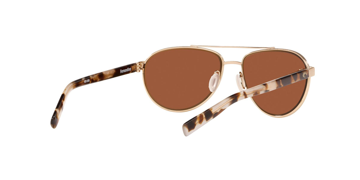 Costa Del Mar Fernandina 226 Brushed Gold / Polarised In Green Mirror 580G 57 / Crystal / Metal