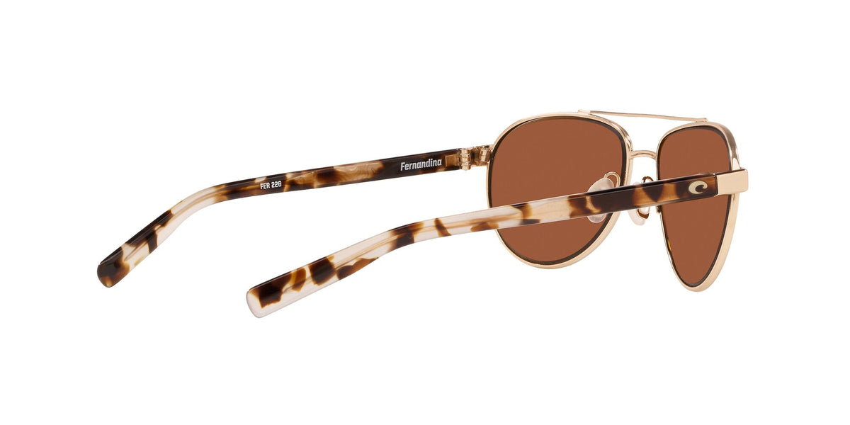 Costa Del Mar Fernandina 226 Brushed Gold / Polarised In Green Mirror 580G 57 / Crystal / Metal