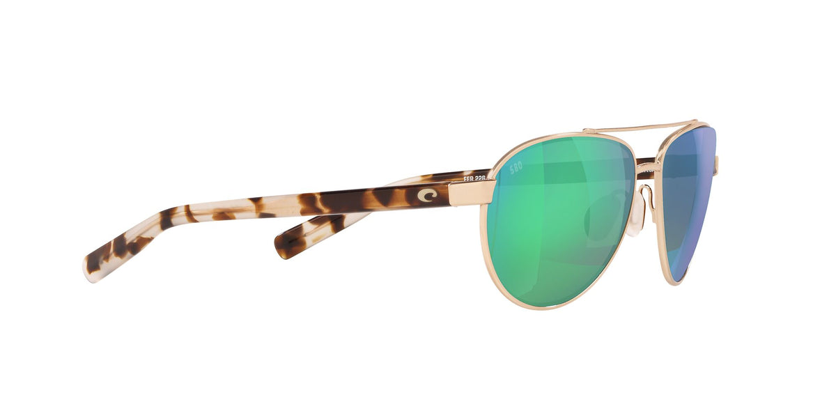 Costa Del Mar Fernandina 226 Brushed Gold / Polarised In Green Mirror 580G 57 / Crystal / Metal