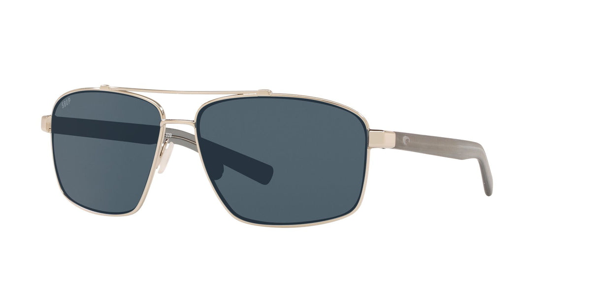 Costa Del Mar Flagler 18 Shiny Silver / Polarised In Gray 580P 62 / Plastic / Metal