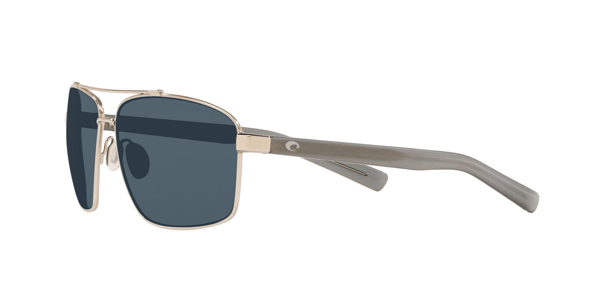 Costa Del Mar Flagler 18 Shiny Silver / Polarised In Gray 580P 62 / Plastic / Metal
