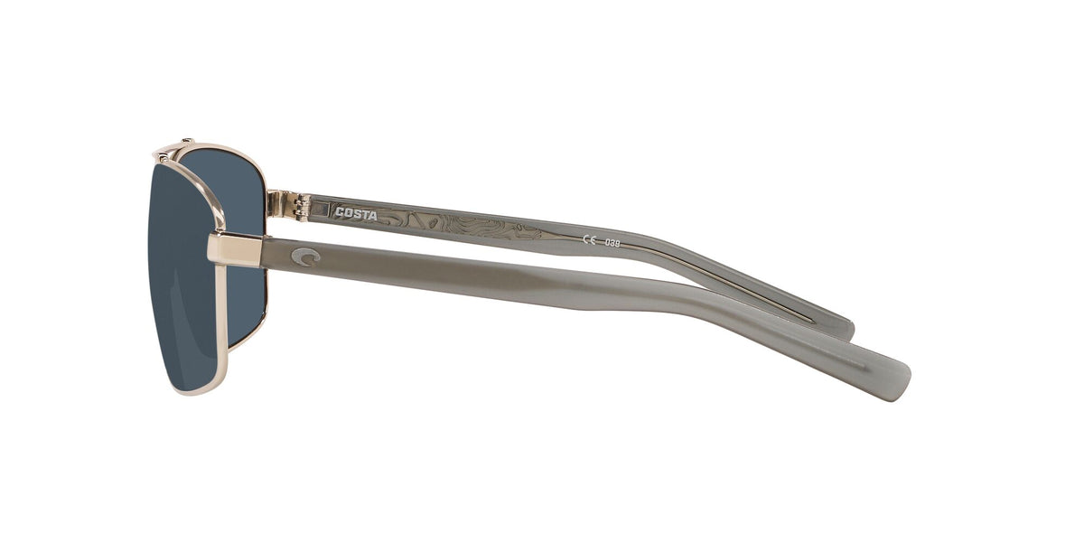Costa Del Mar Flagler 18 Shiny Silver / Polarised In Gray 580P 62 / Plastic / Metal