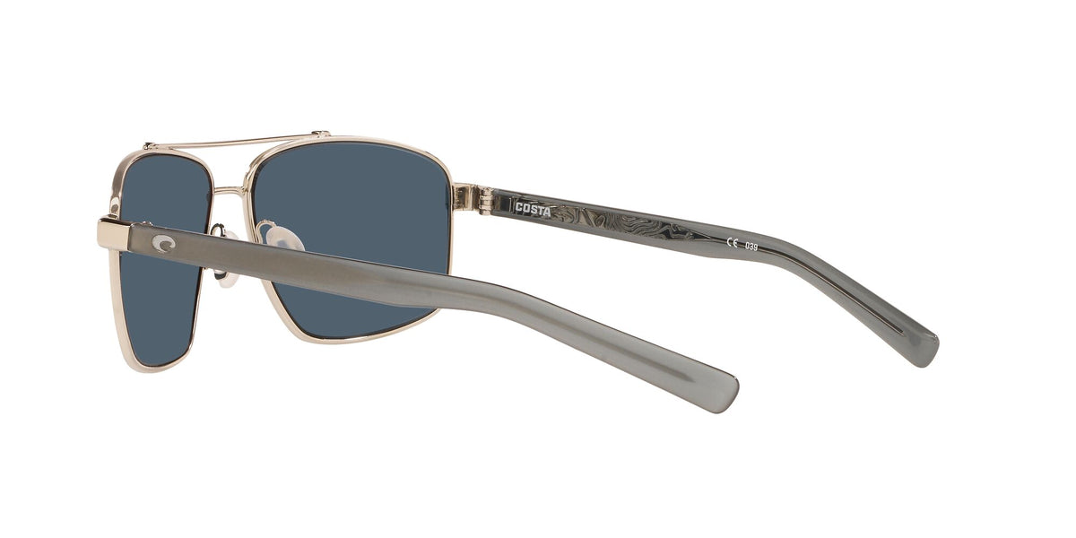 Costa Del Mar Flagler 18 Shiny Silver / Polarised In Gray 580P 62 / Plastic / Metal
