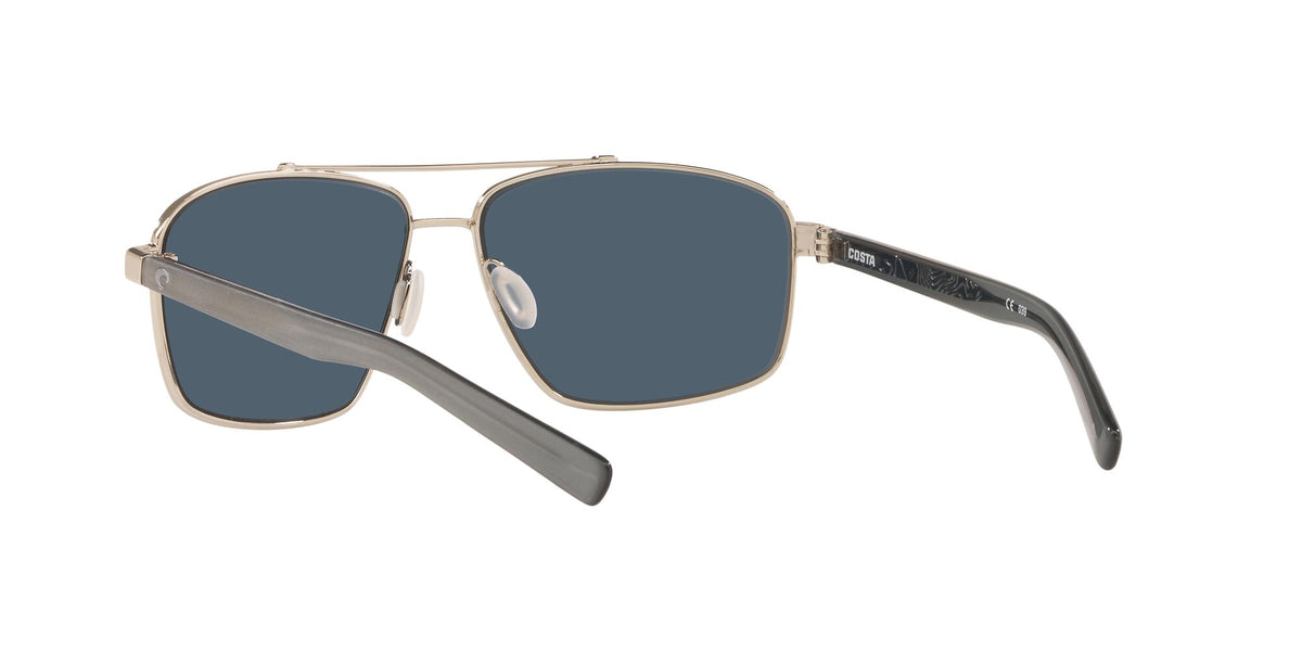 Costa Del Mar Flagler 18 Shiny Silver / Polarised In Gray 580P 62 / Plastic / Metal