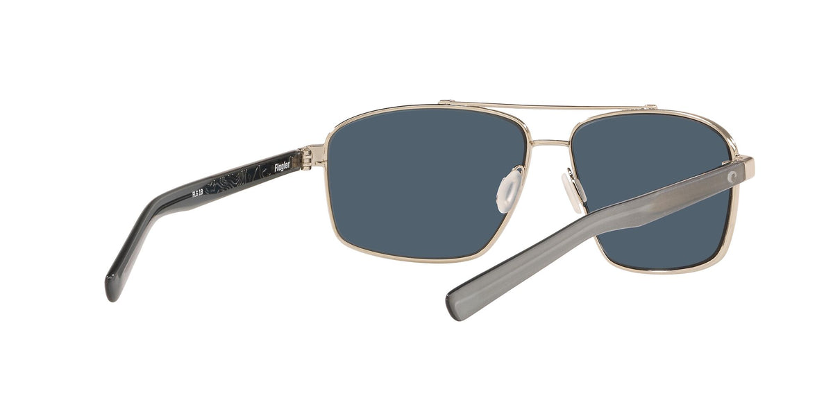 Costa Del Mar Flagler 18 Shiny Silver / Polarised In Gray 580P 62 / Plastic / Metal
