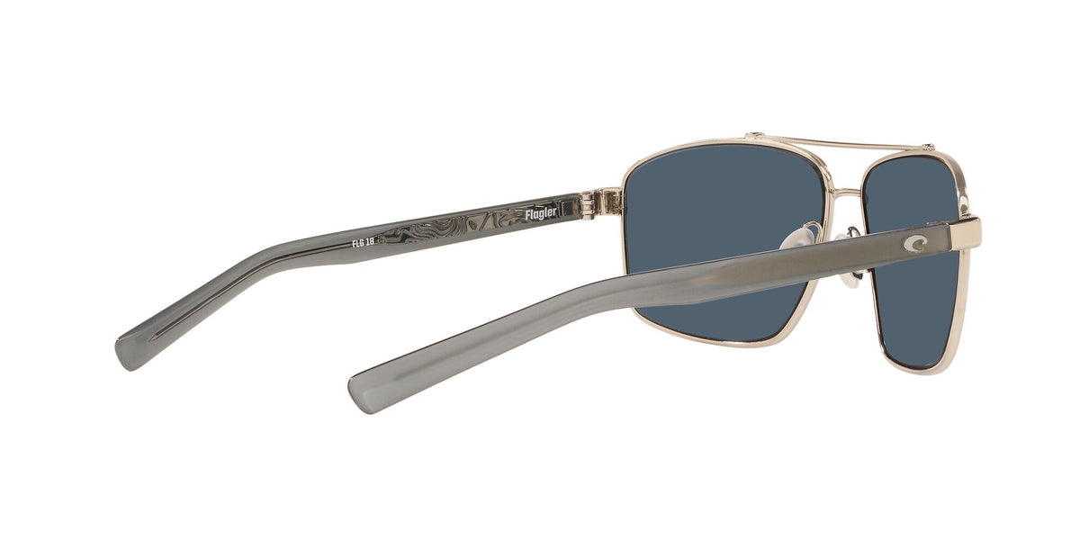 Costa Del Mar Flagler 18 Shiny Silver / Polarised In Gray 580P 62 / Plastic / Metal