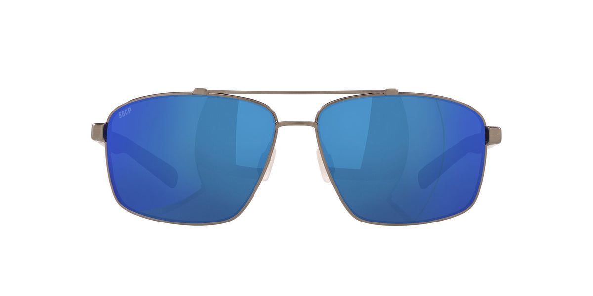 Costa Del Mar Flagler 186 Brushed Gunmetal / Polarised In Blue Mirror 580P 62 / Plastic / Metal