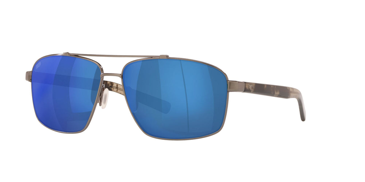 Costa Del Mar Flagler 186 Brushed Gunmetal / Polarised In Blue Mirror 580P 62 / Plastic / Metal