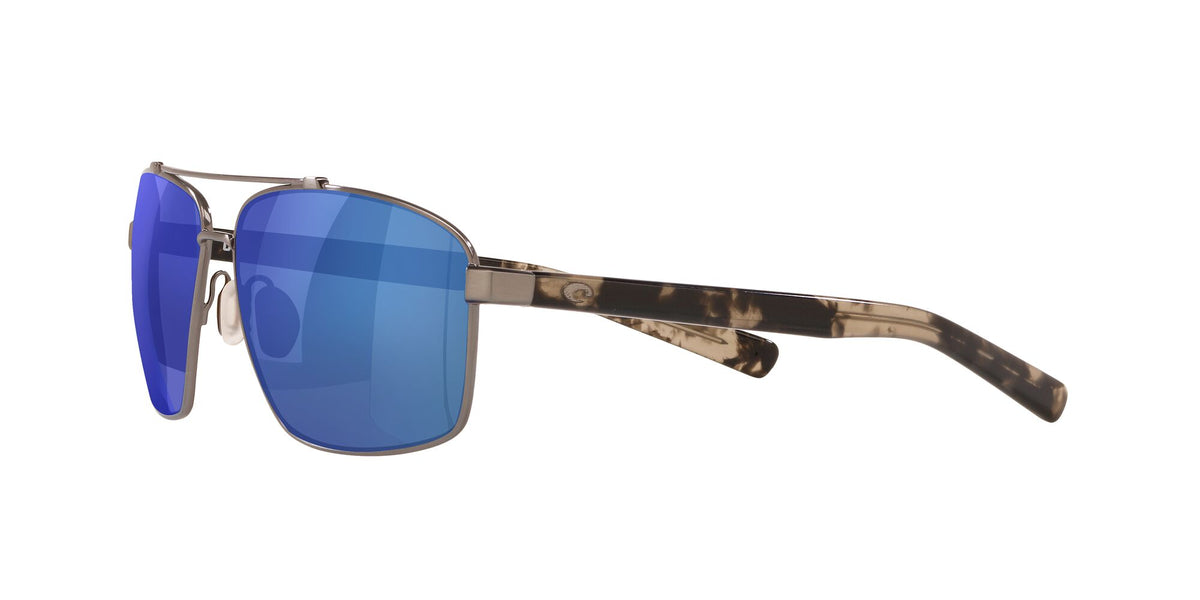 Costa Del Mar Flagler 186 Brushed Gunmetal / Polarised In Blue Mirror 580P 62 / Plastic / Metal