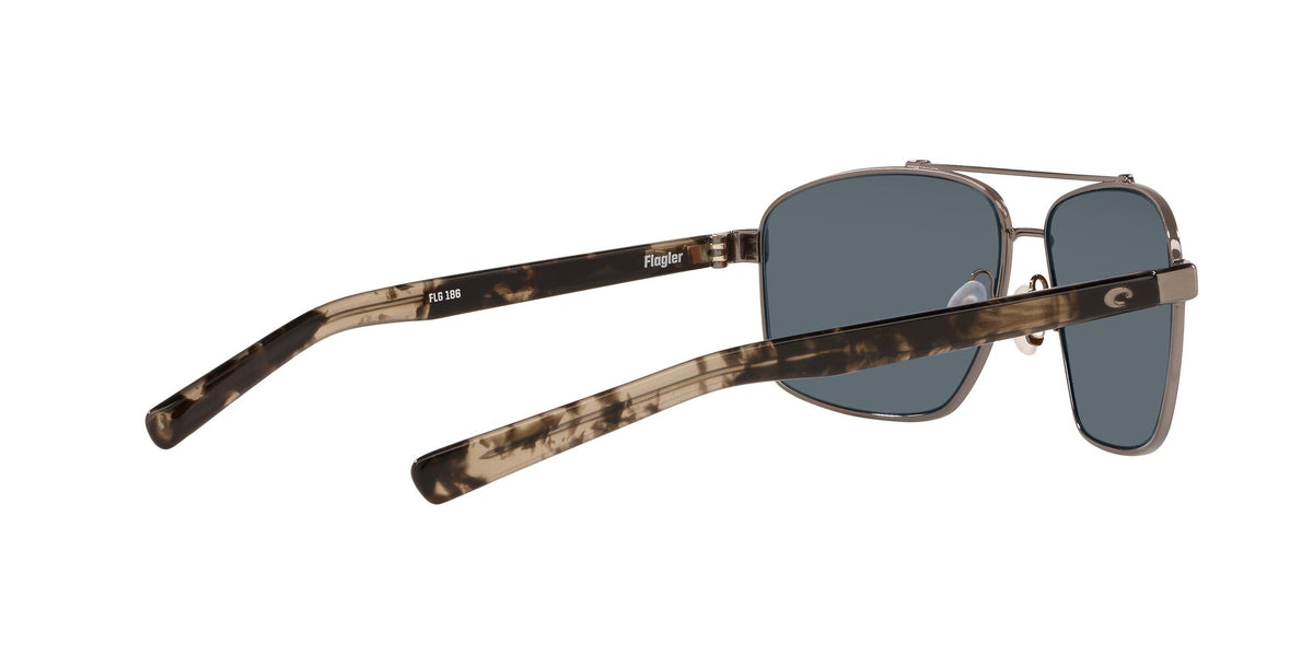 Costa Del Mar Flagler 186 Brushed Gunmetal / Polarised In Blue Mirror 580P 62 / Plastic / Metal