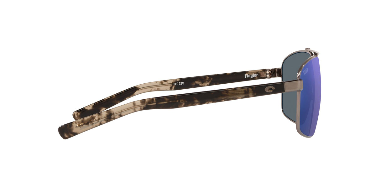 Costa Del Mar Flagler 186 Brushed Gunmetal / Polarised In Blue Mirror 580P 62 / Plastic / Metal