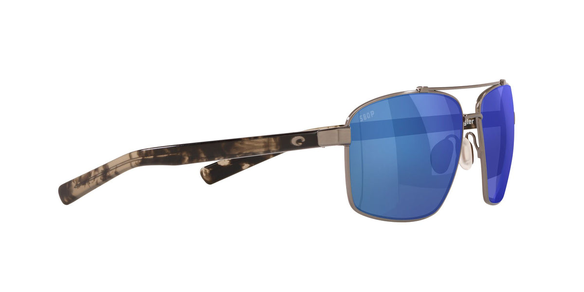 Costa Del Mar Flagler 186 Brushed Gunmetal / Polarised In Blue Mirror 580P 62 / Plastic / Metal