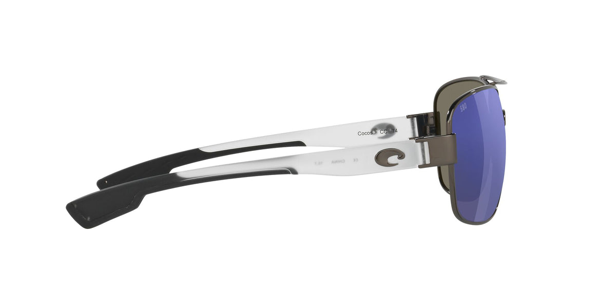 Costa Del Mar Cocos 74 Gunmetal / Polarised In Blue Mirror 580G 59 / Crystal / Metal
